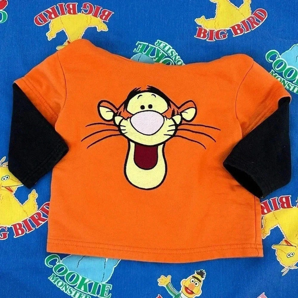 Y2K Disney Tigger Hoodie Hooded Fleece Sweatshirt Jacket Size 18M - Picture 3 of 5